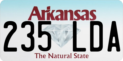 AR license plate 235LDA