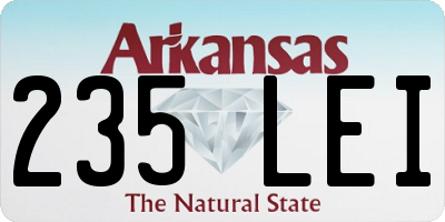 AR license plate 235LEI
