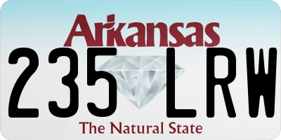 AR license plate 235LRW