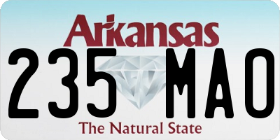 AR license plate 235MAO