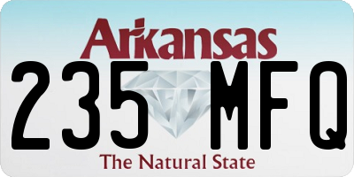 AR license plate 235MFQ