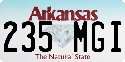 AR license plate 235MGI