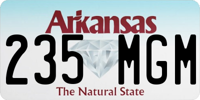 AR license plate 235MGM