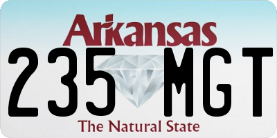 AR license plate 235MGT