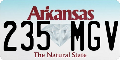 AR license plate 235MGV