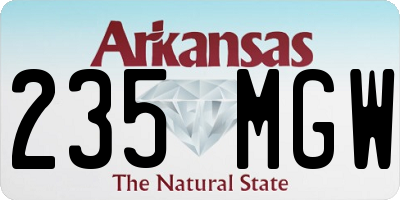 AR license plate 235MGW