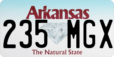 AR license plate 235MGX