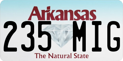 AR license plate 235MIG