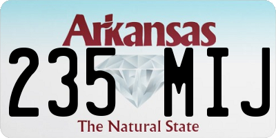 AR license plate 235MIJ