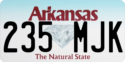 AR license plate 235MJK