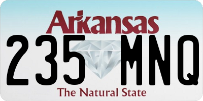 AR license plate 235MNQ