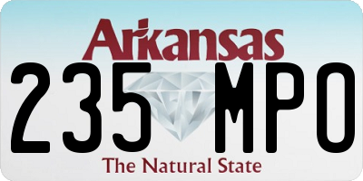 AR license plate 235MPO