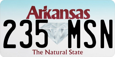 AR license plate 235MSN