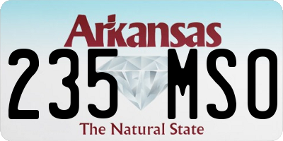 AR license plate 235MSO