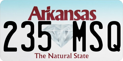 AR license plate 235MSQ