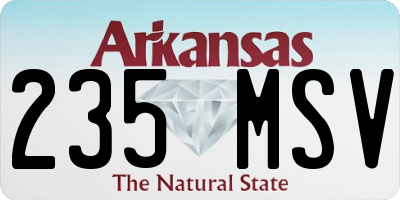 AR license plate 235MSV