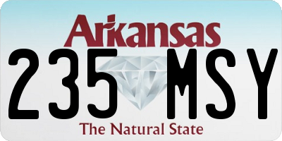 AR license plate 235MSY