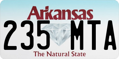 AR license plate 235MTA