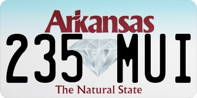 AR license plate 235MUI