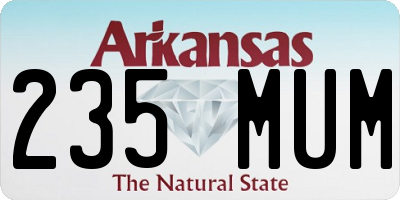 AR license plate 235MUM