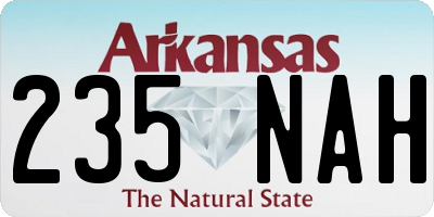 AR license plate 235NAH