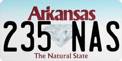 AR license plate 235NAS