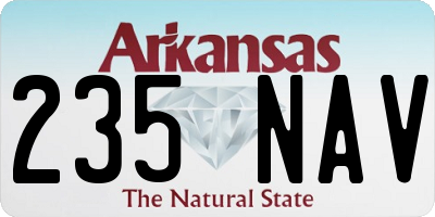AR license plate 235NAV