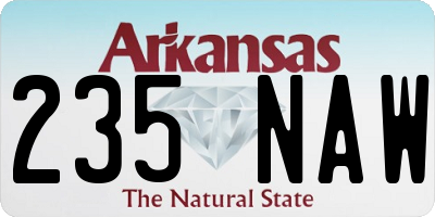 AR license plate 235NAW
