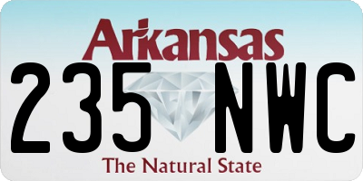 AR license plate 235NWC