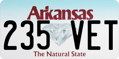 AR license plate 235VET