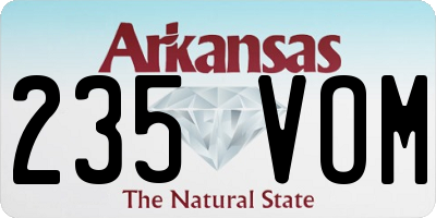 AR license plate 235VOM