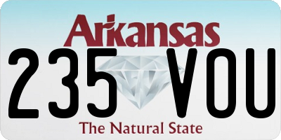 AR license plate 235VOU
