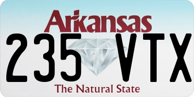 AR license plate 235VTX