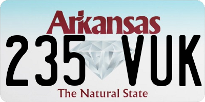 AR license plate 235VUK