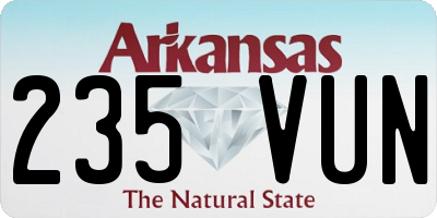 AR license plate 235VUN