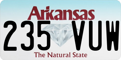 AR license plate 235VUW