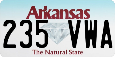 AR license plate 235VWA