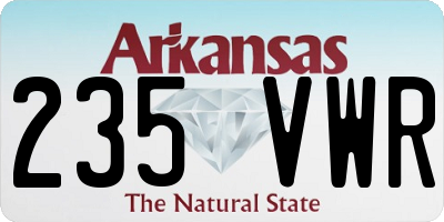 AR license plate 235VWR