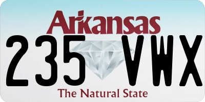 AR license plate 235VWX