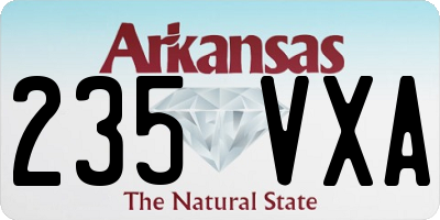 AR license plate 235VXA