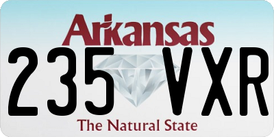 AR license plate 235VXR