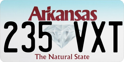 AR license plate 235VXT