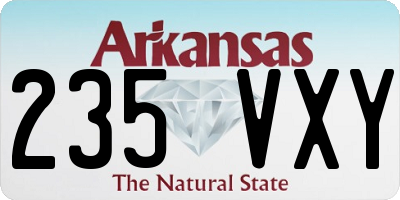 AR license plate 235VXY