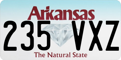 AR license plate 235VXZ