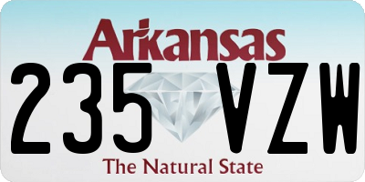 AR license plate 235VZW