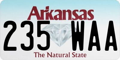 AR license plate 235WAA