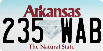 AR license plate 235WAB