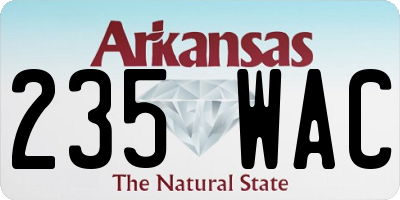 AR license plate 235WAC