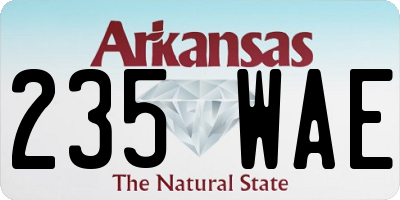 AR license plate 235WAE