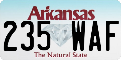 AR license plate 235WAF